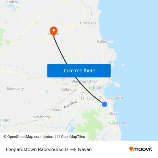 Leopardstown Racecourse D to Navan map