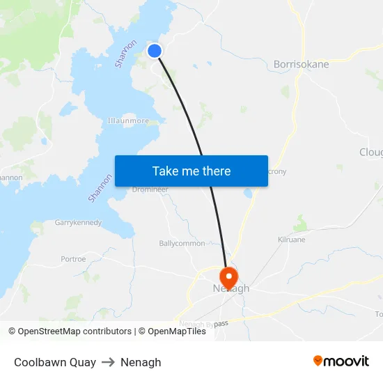 Coolbawn Quay to Nenagh map