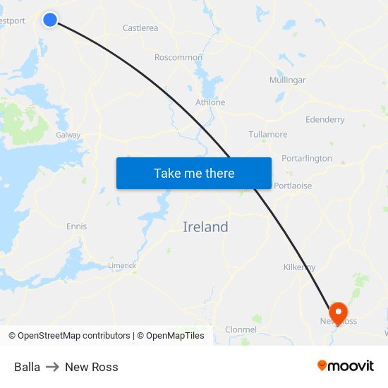 Balla to New Ross map