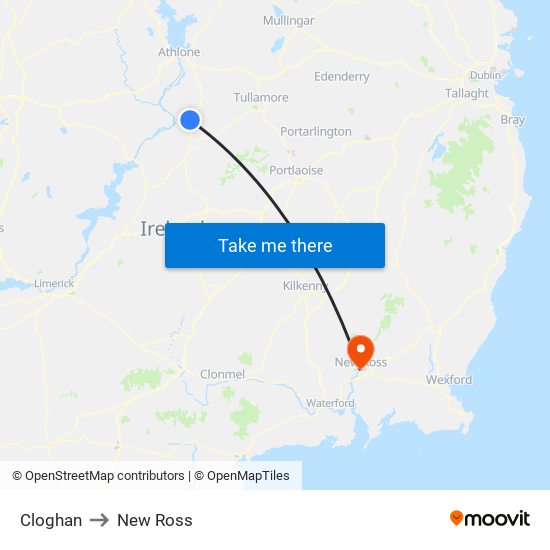 Cloghan to New Ross map