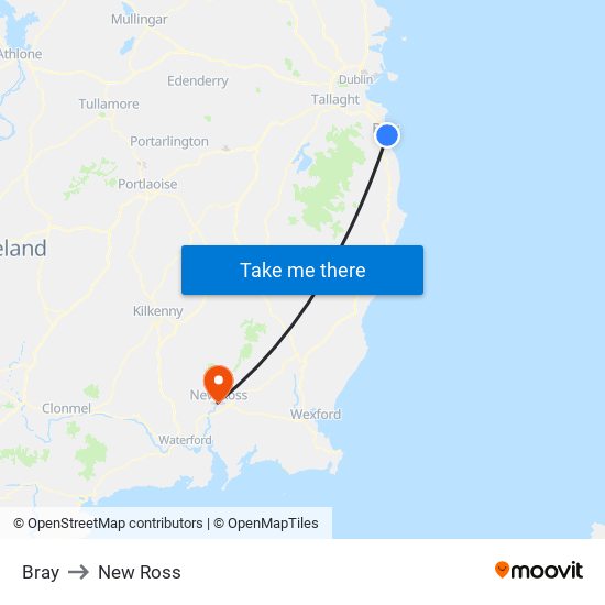 Bray to New Ross map