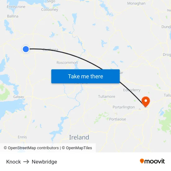 Knock to Newbridge map