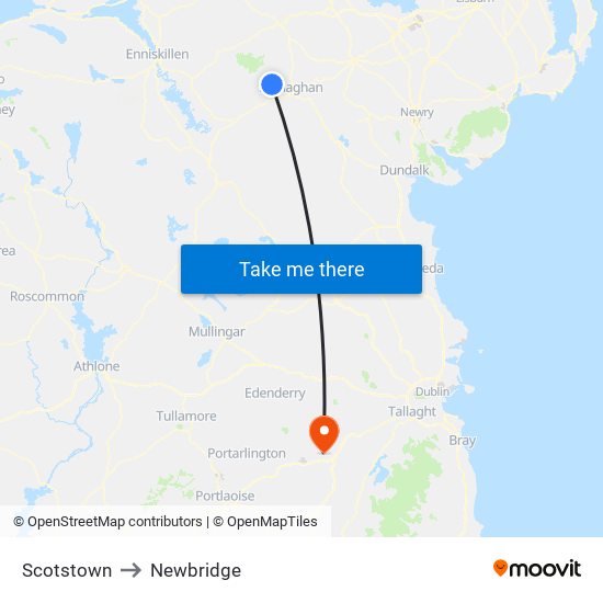 Scotstown to Newbridge map