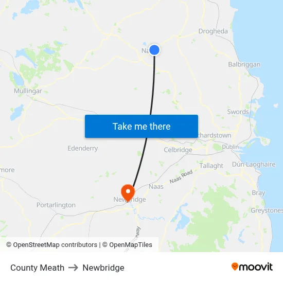County Meath to Newbridge map