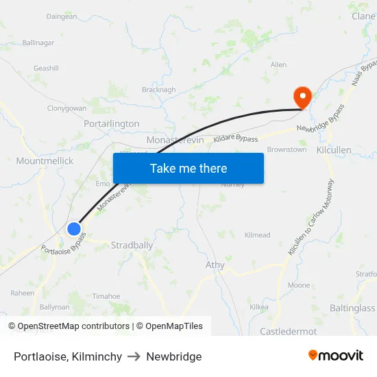 Portlaoise, Kilminchy to Newbridge map