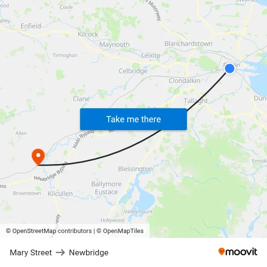 Mary Street to Newbridge map