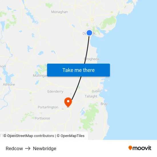 Redcow to Newbridge map