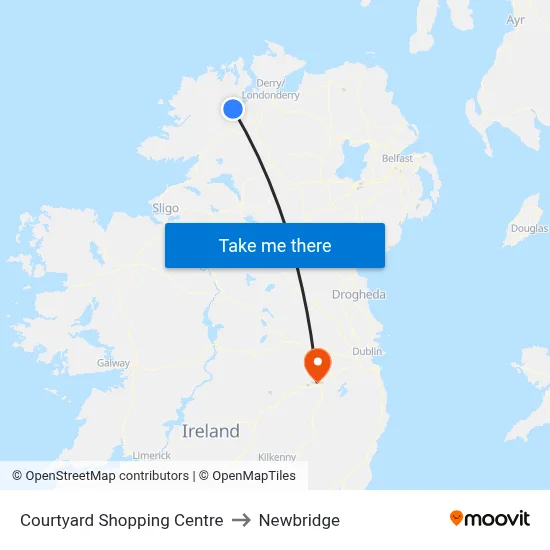 Courtyard Shopping Centre to Newbridge map