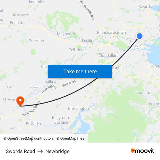 Swords Road to Newbridge map