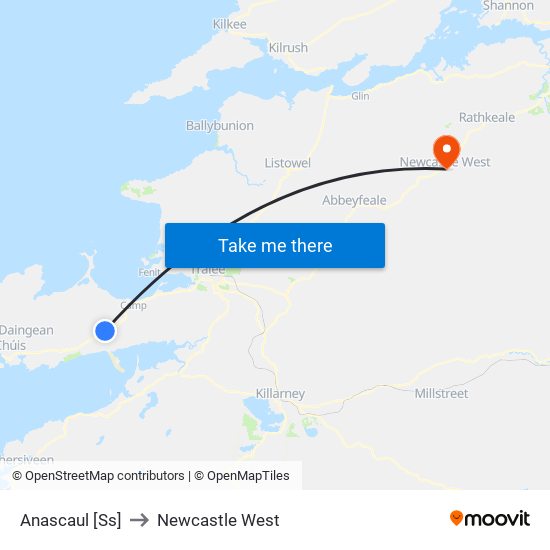 Anascaul [Ss] to Newcastle West map