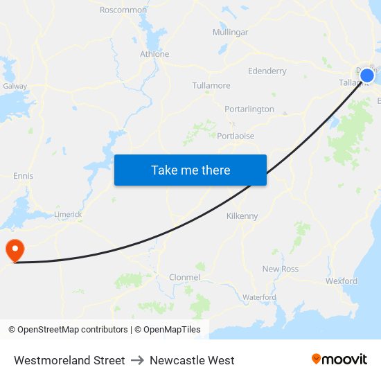 Westmoreland Street to Newcastle West map