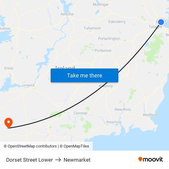 Dorset Street Lower to Newmarket map