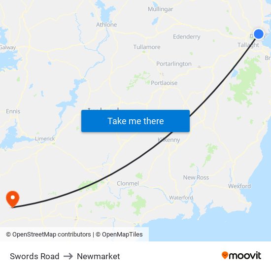 Swords Road to Newmarket map