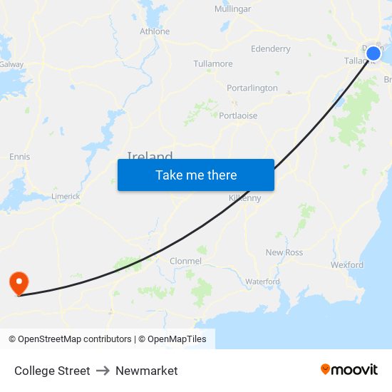 College Street to Newmarket map