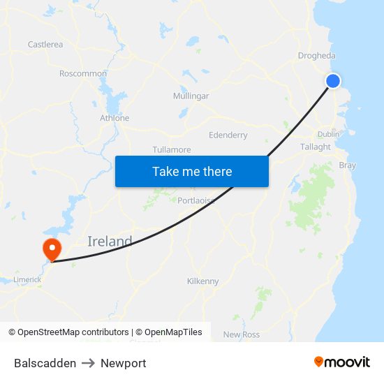 Balscadden to Newport map