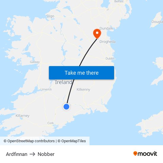 Ardfinnan to Nobber map