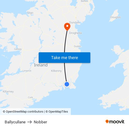 Ballycullane to Nobber map