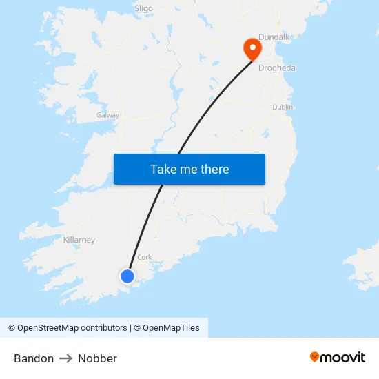 Bandon to Nobber map