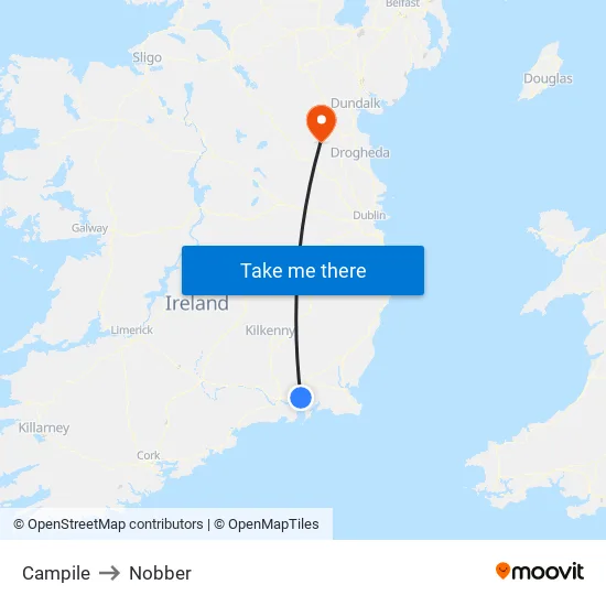 Campile to Nobber map