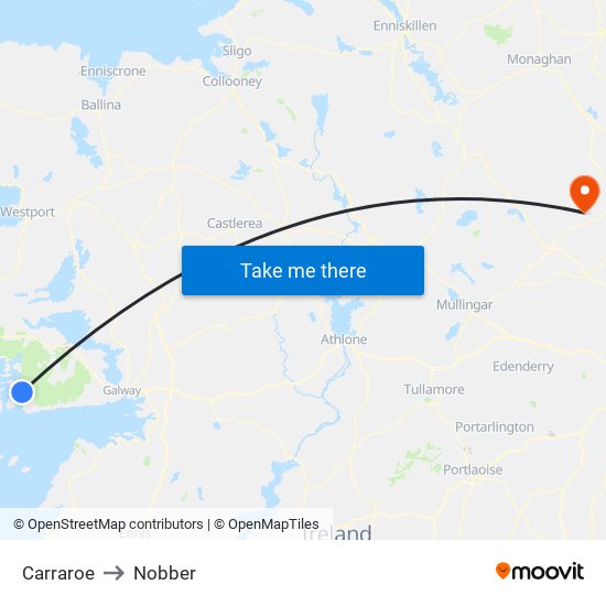 Carraroe to Nobber map