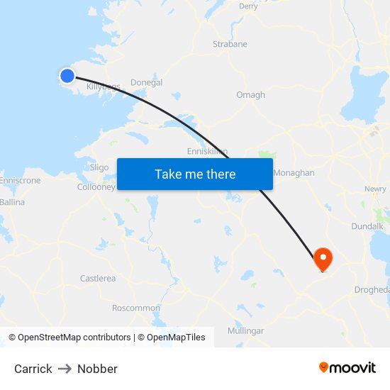 Carrick to Nobber map