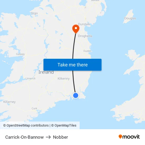 Carrick-On-Bannow to Nobber map
