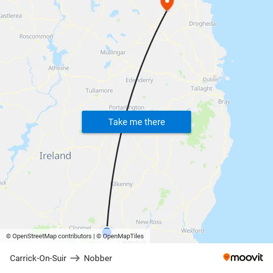 Carrick-On-Suir to Nobber map