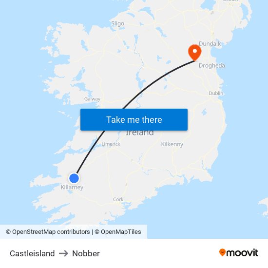 Castleisland to Nobber map