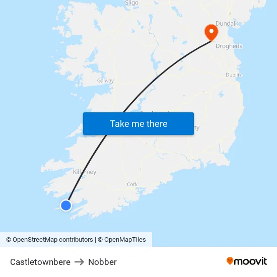 Castletownbere to Nobber map