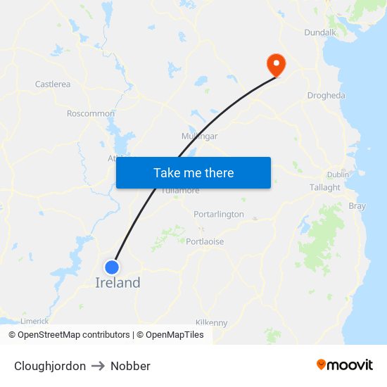 Cloughjordon to Nobber map