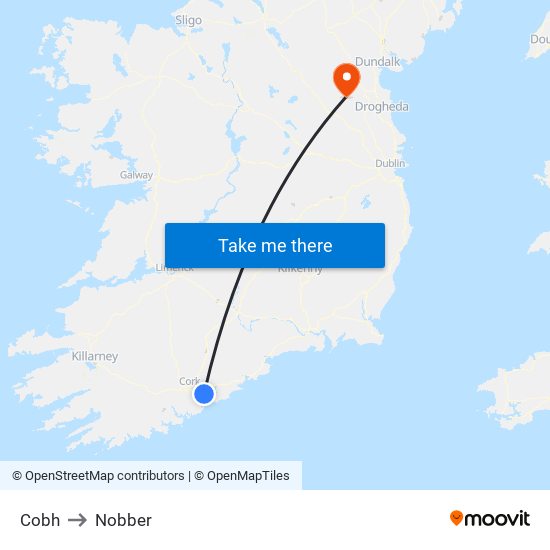 Cobh to Nobber map