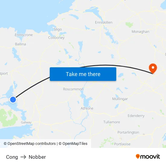Cong to Nobber map