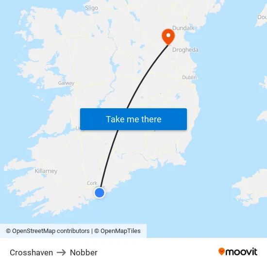 Crosshaven to Nobber map