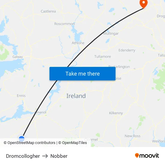 Dromcollogher to Nobber map