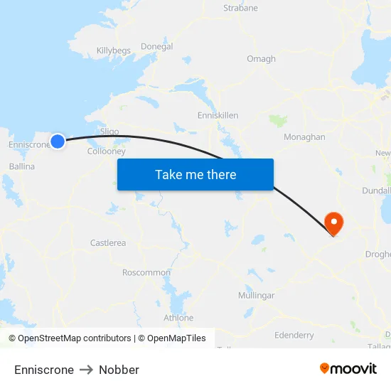 Enniscrone to Nobber map