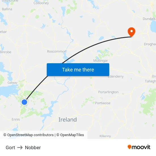 Gort to Nobber map