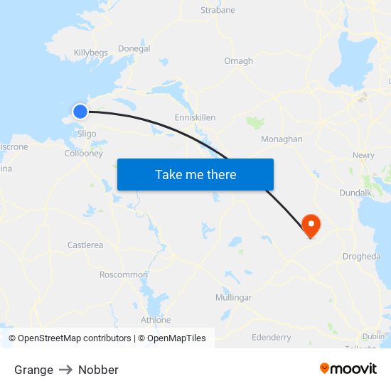 Grange to Nobber map