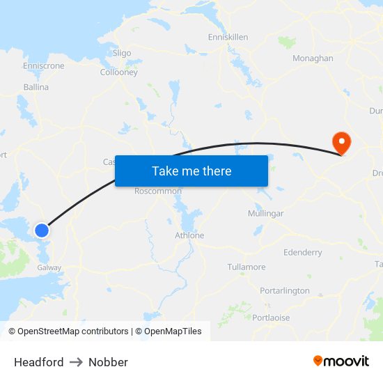 Headford to Nobber map