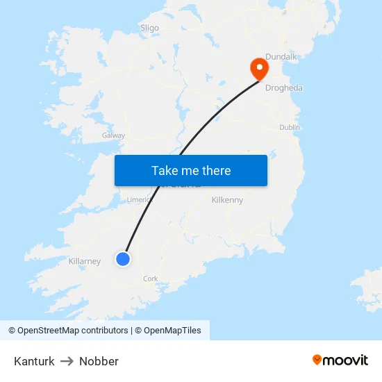 Kanturk to Nobber map