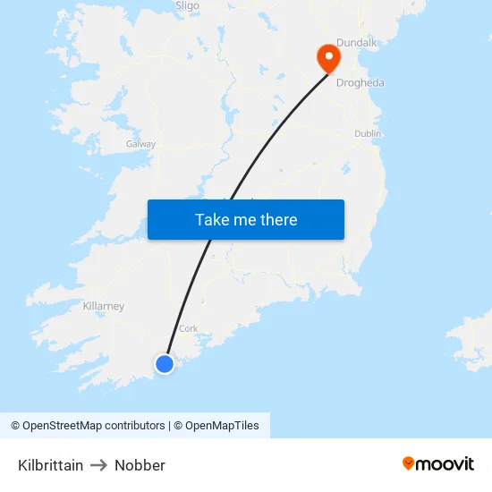 Kilbrittain to Nobber map