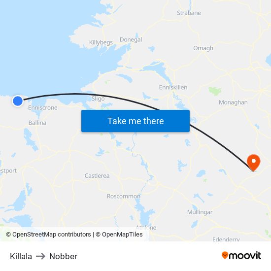 Killala to Nobber map