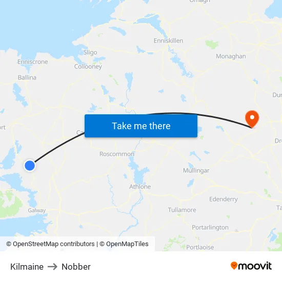 Kilmaine to Nobber map