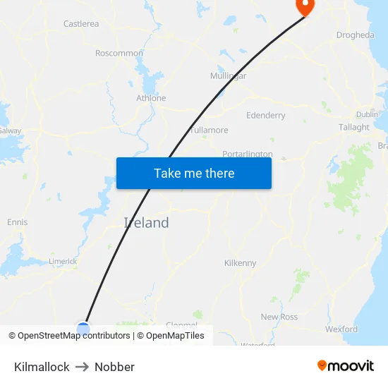 Kilmallock to Nobber map