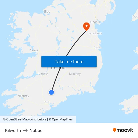 Kilworth to Nobber map