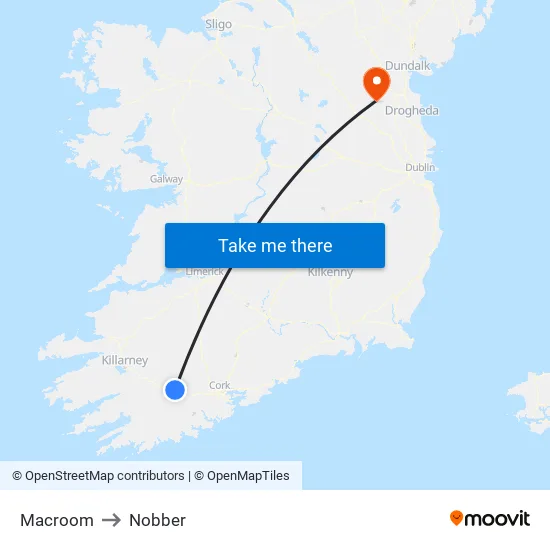 Macroom to Nobber map