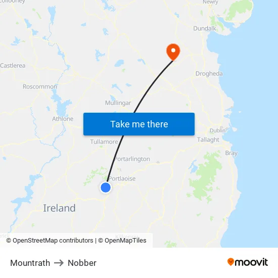 Mountrath to Nobber map