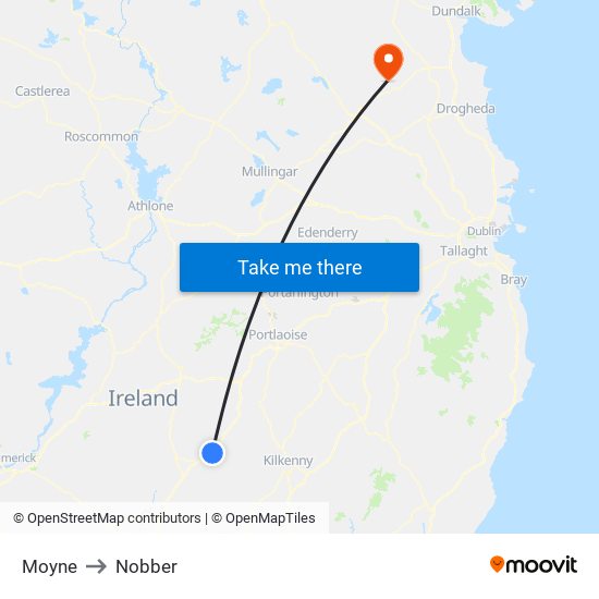 Moyne to Nobber map