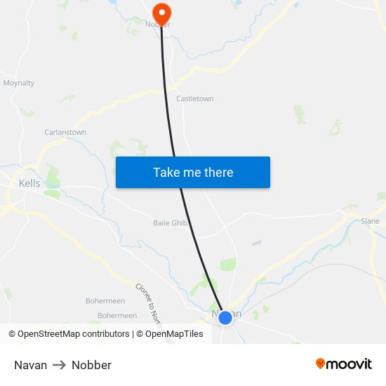 Navan to Nobber map