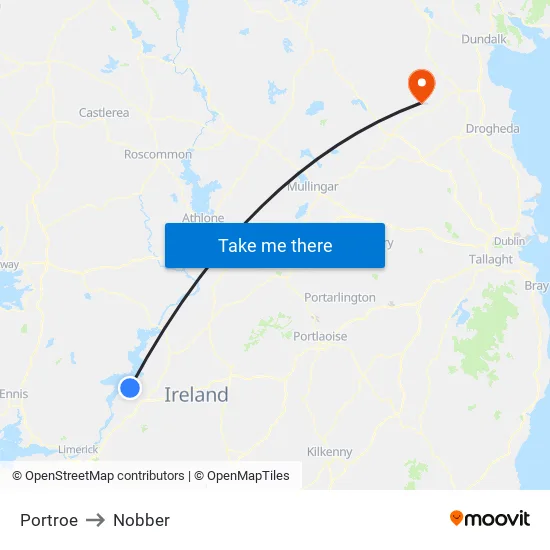 Portroe to Nobber map