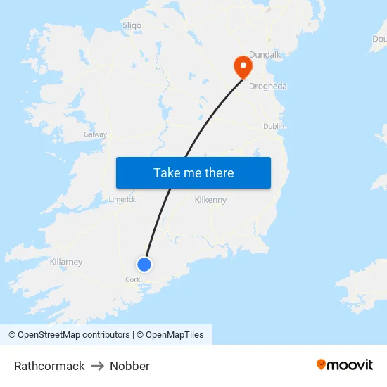 Rathcormack to Nobber map